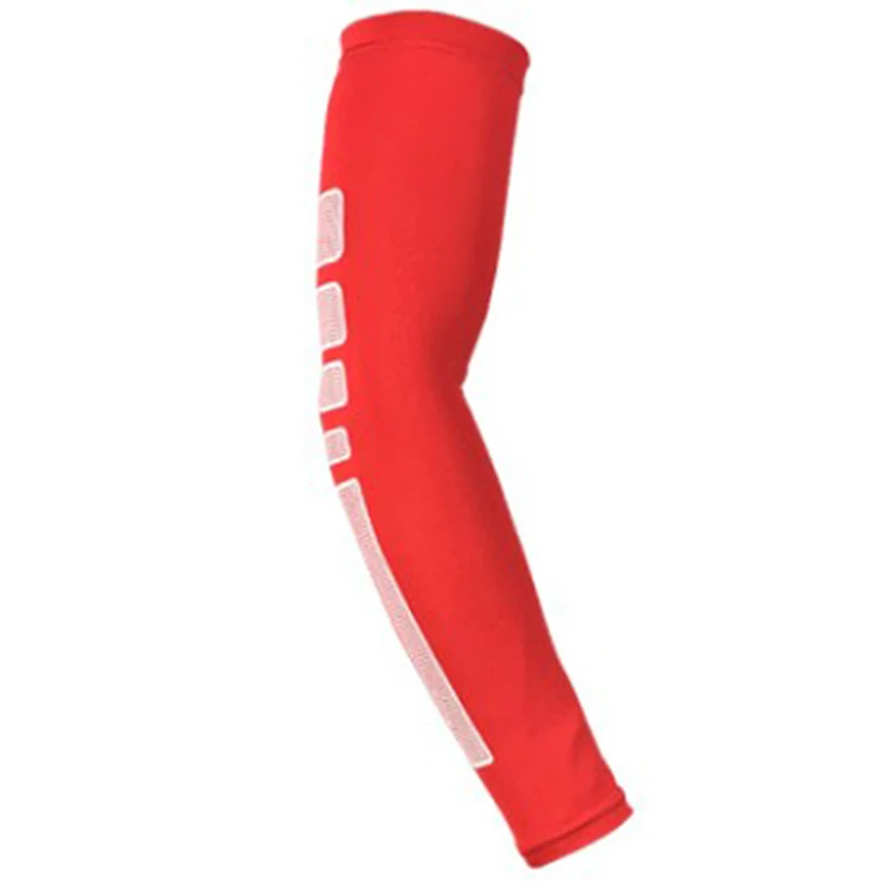 1 шт. спортивный рукав компрессионный для баскетбола волейбола налокотник летний Быстросохнущий УФ-защита спортивный велосипедный рукав - Цвет: Красный