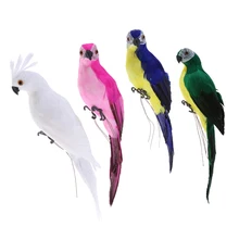 4-Pack искусственный Пернатый попугай Ара птица модель Фигурка животного игрушки домашний садовый горшок Искусство ремесло орнамент украшение