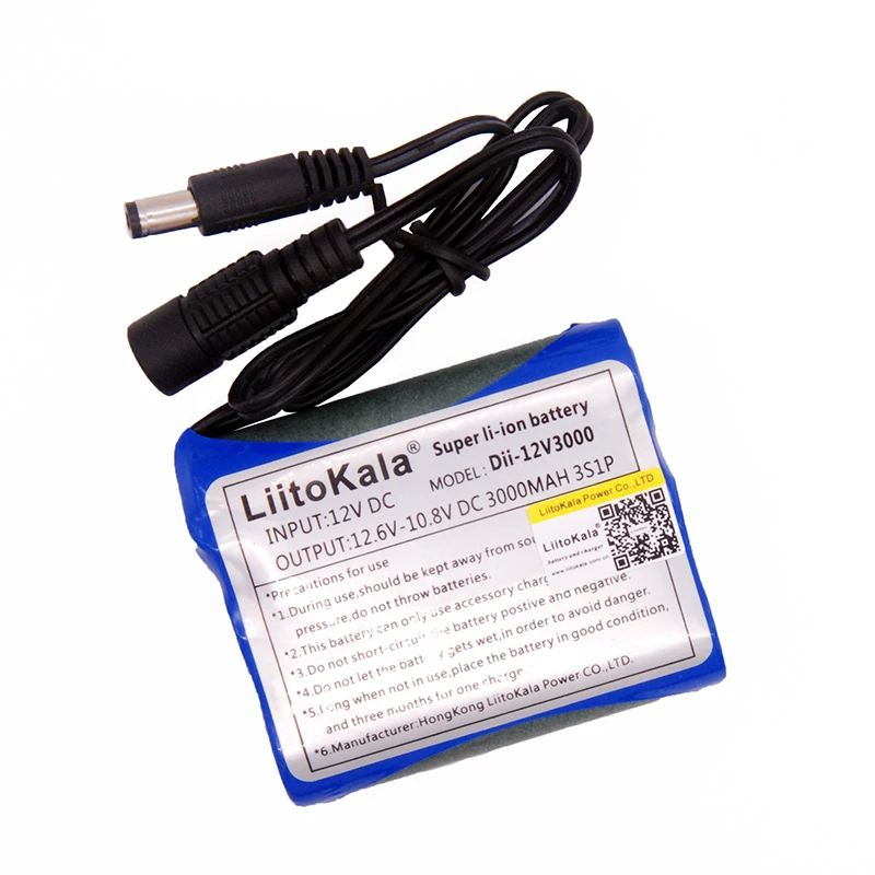 Liitokala Новая камера 12 V 3000 mAh Li-Ion 12 V 3Ah Аккумулятор для камеры+ зарядное устройство 12,6 V 1A ЕС/вилка США