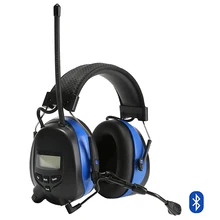 

Electronic Bluetooth Ear Hearing Protection Earmuffs with Microphone Noise Reduction Ear Defender with AM/FM Tuner for Hunting