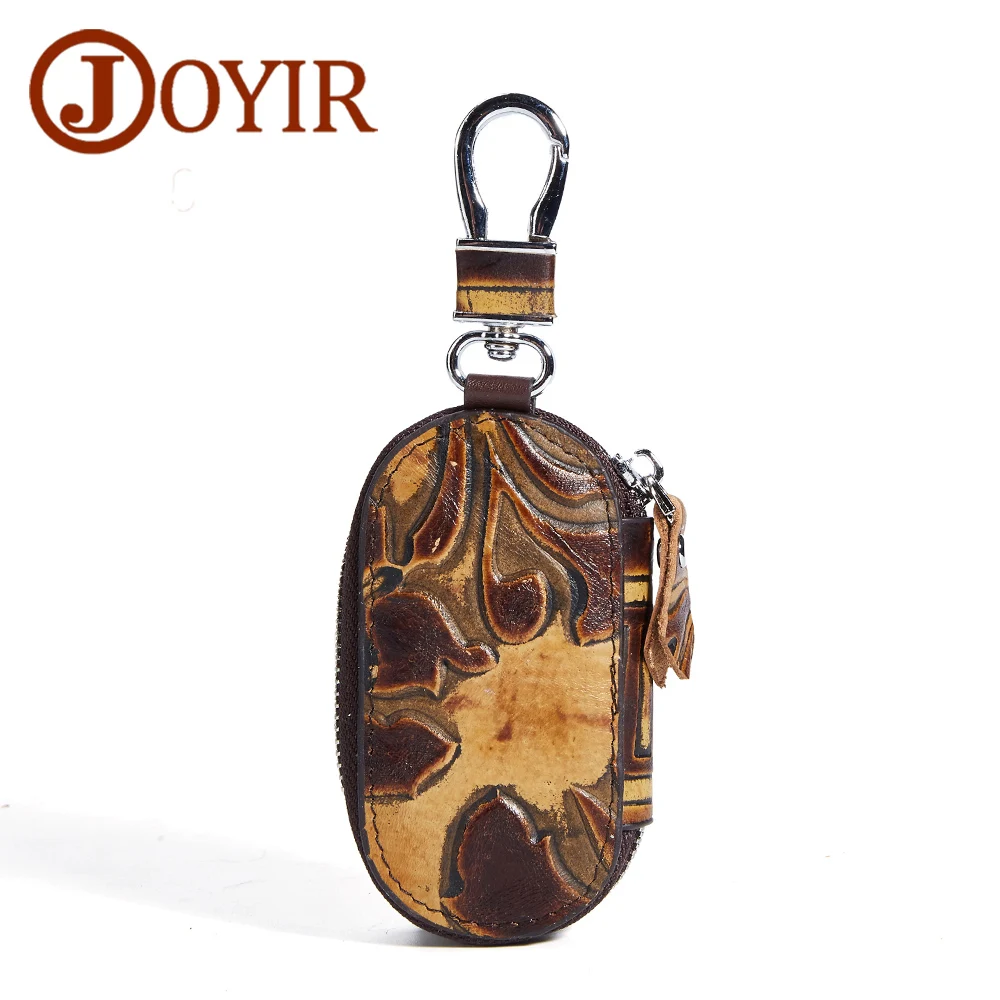 

JOYIR 2017 New Real Cowhide Leather Key Holder Genuine Leather Small Key Holder Casual Fashion Key Case Holder For Men WomenK019