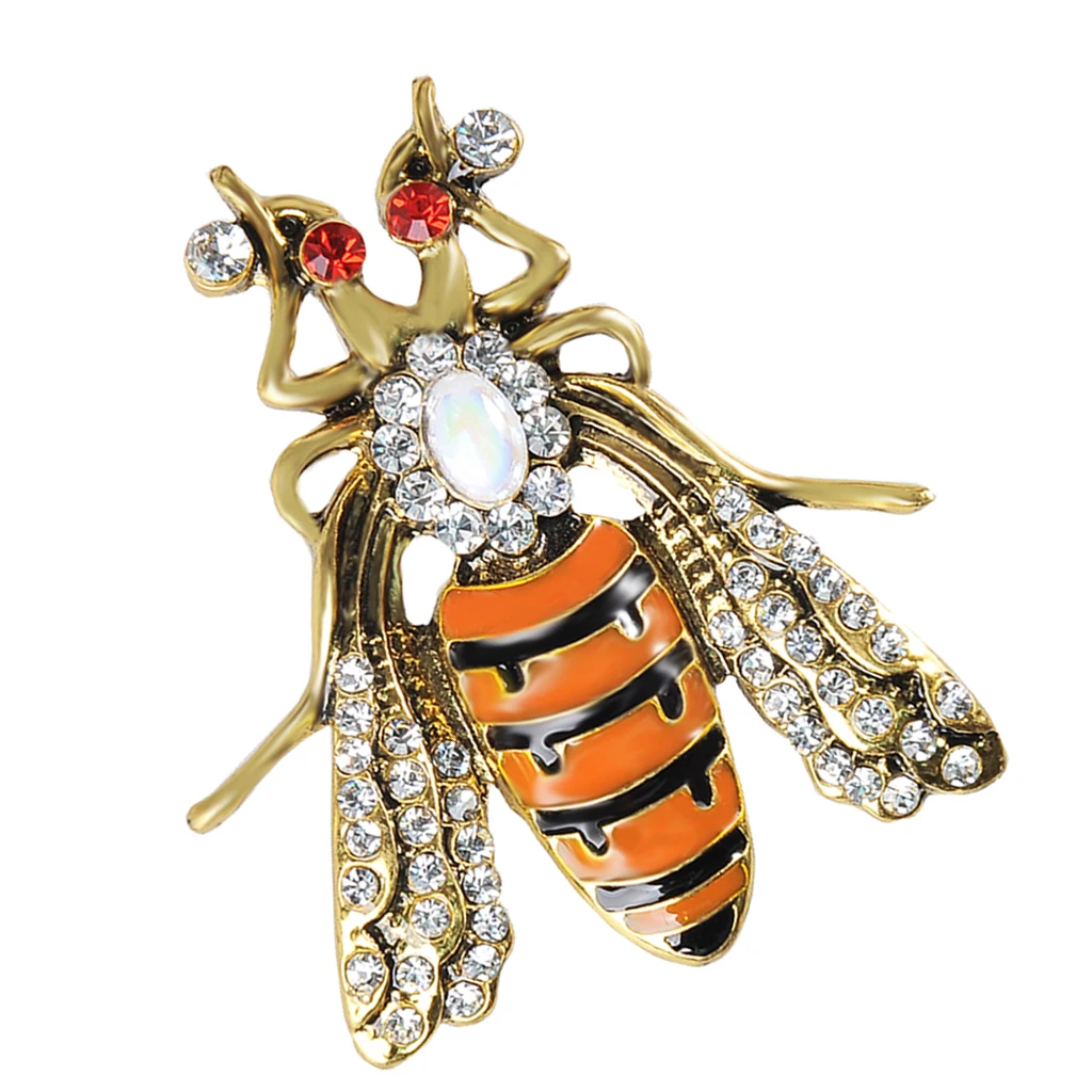 Enamel Rhinestone Cute Beetle Bug Insect Brooch Pin Costume Jewelry
