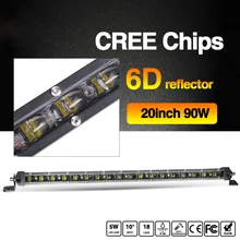 CO LIGHT 90W Slim 20 Inch Car Front Lights Spotlight Combo Beam 6D Led Chip 6000K