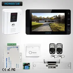 HOMSECUR 7 "Видео и Аудио Смарт дверной Звонок + Сенсорная Кнопка Монитор 1C1M для квартиры TC011-W + TM703-B