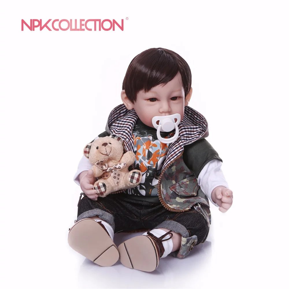 Npkколлекция Reborn 55 см мягкие силиконовые виниловые куклы Bebes Reborn Baby Doll Новорожденные реалистичные Младенцы Куклы Reborn Детские игрушки