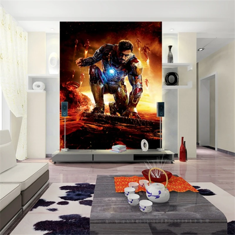 

Custom Wallpaper Large Wall Painting 3d Iron Man TV Wall Wall Stickers Bedroom Individual Wall Wallpaper Living Room
