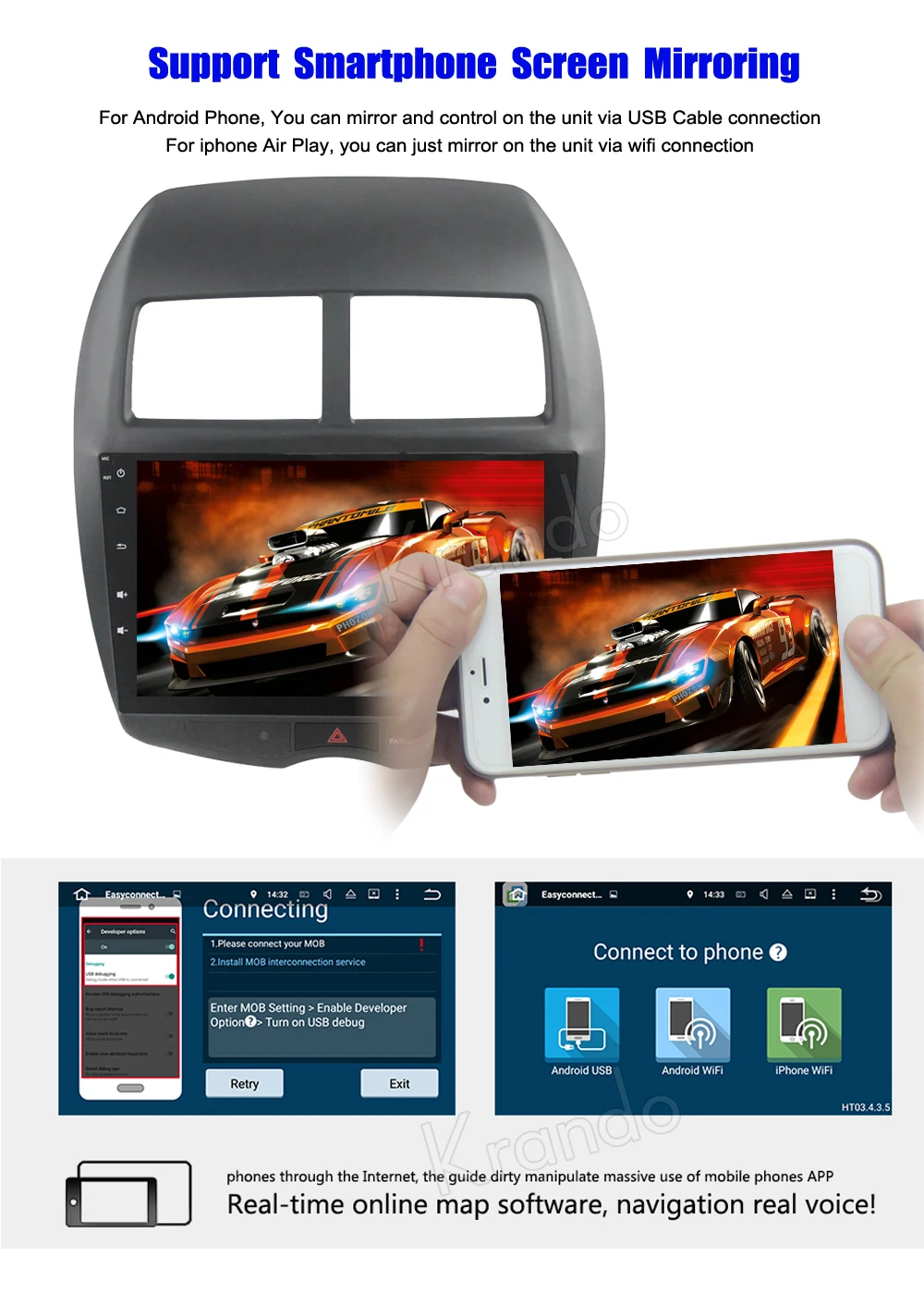 Clearance Krando Android 7.1 10.1" (no dvd) car multimedia for peugeot 4008 for Mitsubishi ASX For Citroen C4 Aircross radio navigation 4