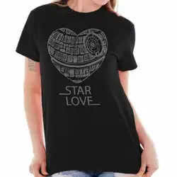 Забавная футболка со звездами любви и войны, милая Звезда смерти, крутой Подарок, Идея джедая, футболка, крутая Повседневная футболка