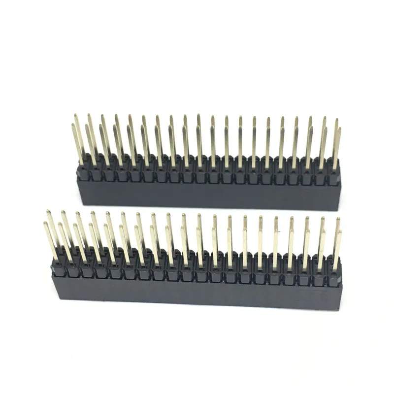 5PCS 2x20 PIN double Row Straight FEMALE PIN HEADER 2.54MM PITCH pin long 12MM Strip Connector Socket 2X20 40 PIN 2x20pin pc104 4