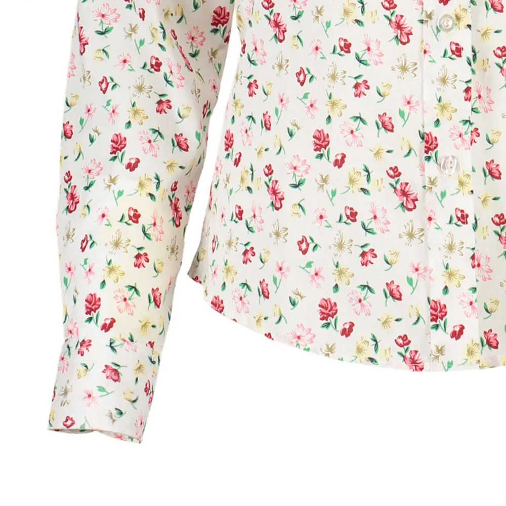 Plus Sizes Vintage Blouses Shirt Women 2018 New Fall Cotton Floral Print Elegant Hot Sale Casual White Lovely Office Ladies Tops Blouses