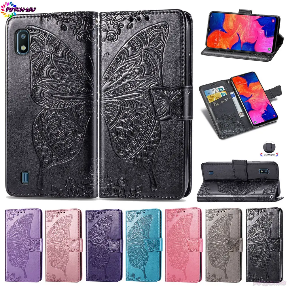 Флип чехол цветок бабочка для samsung Galaxy A10 2019 10A A105F/DS A105FD телефона 10 A105 SM-A105F/DS SM-A105FD