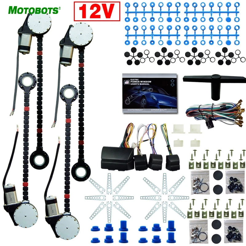 MOTOBOTS DC12V Универсальный автомобиль/Авто 4 двери электронные стеклопакеты с 8 шт./компл. Swithces и жгут# CA1615