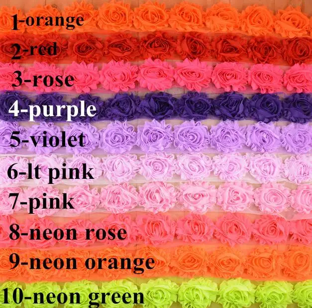 

30yards 6.5CM shabby chiffon flower for kid headband DIY craft can choose colors(HMF-102)