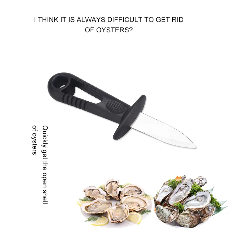 

Oyster Opener with Guard Scallops Opener For Seafood Shell Knife Multi Use Pry Knives Open Oysters and Shells Directly