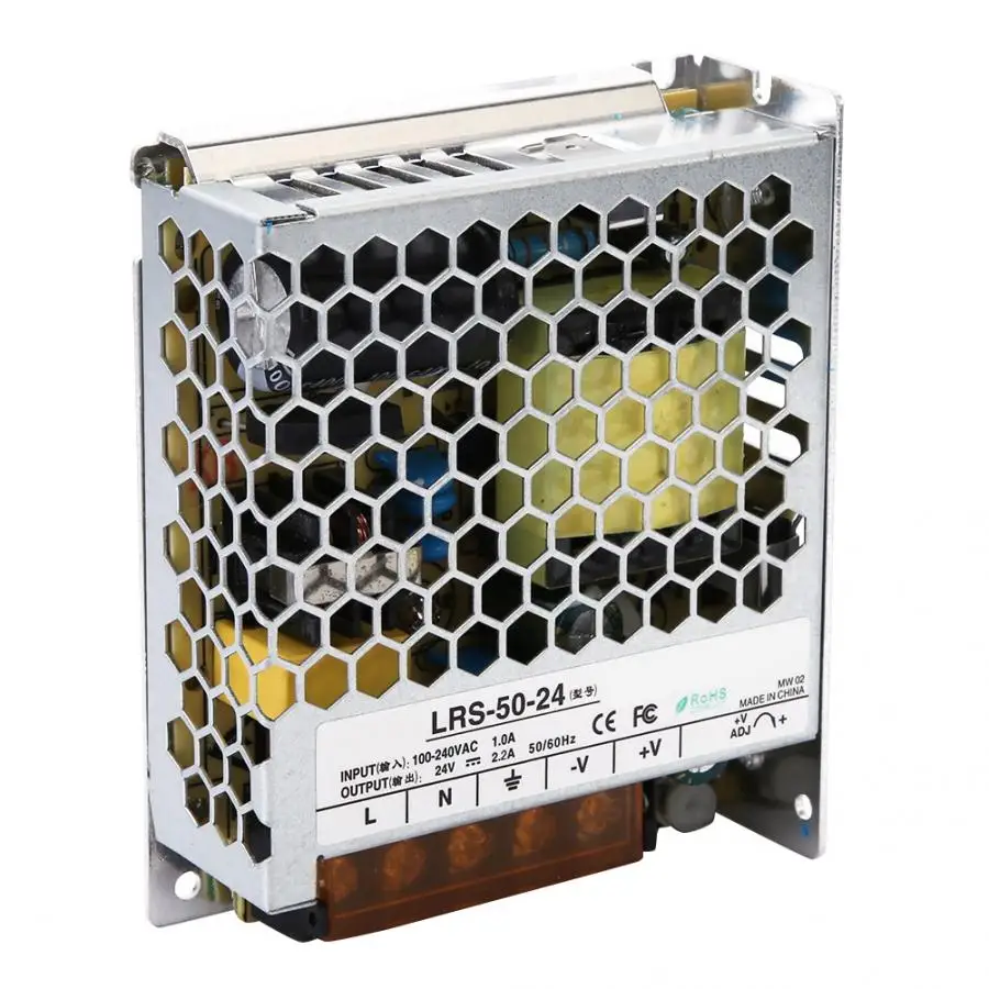 LRS-50-24 AC 85-264V к DC 24V 50W одиночный выход импульсный источник питания 150mVp-p