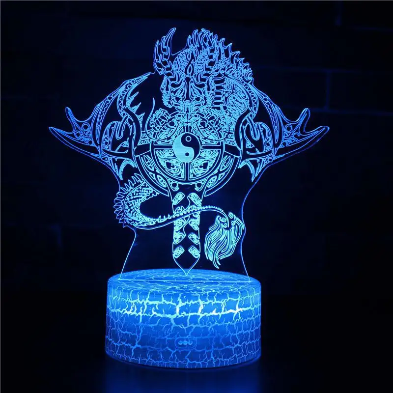 

Small Night Light 3d God Of Wealth To Remote Control Creative Usb Plug In Colorful Led 3d Light Fixtures Kids Room Led 3d Lamp