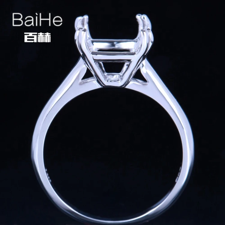 BAIHE Solid 14 K белое золото(AU585) сертифицированная Подушка свадебные женские офисные/деловые ювелирные изделия элегантные уникальные полу крепление Подарочное кольцо