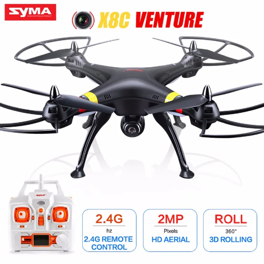 SYMA X8C, беспилотные летательные аппараты с Камера HD 2,4G 4CH 6 осей беспилотник Профессиональный Квадрокоптер с дистанционным управлением устойчивость, игрушка, подарок на день рождения, подарок черный Цвет