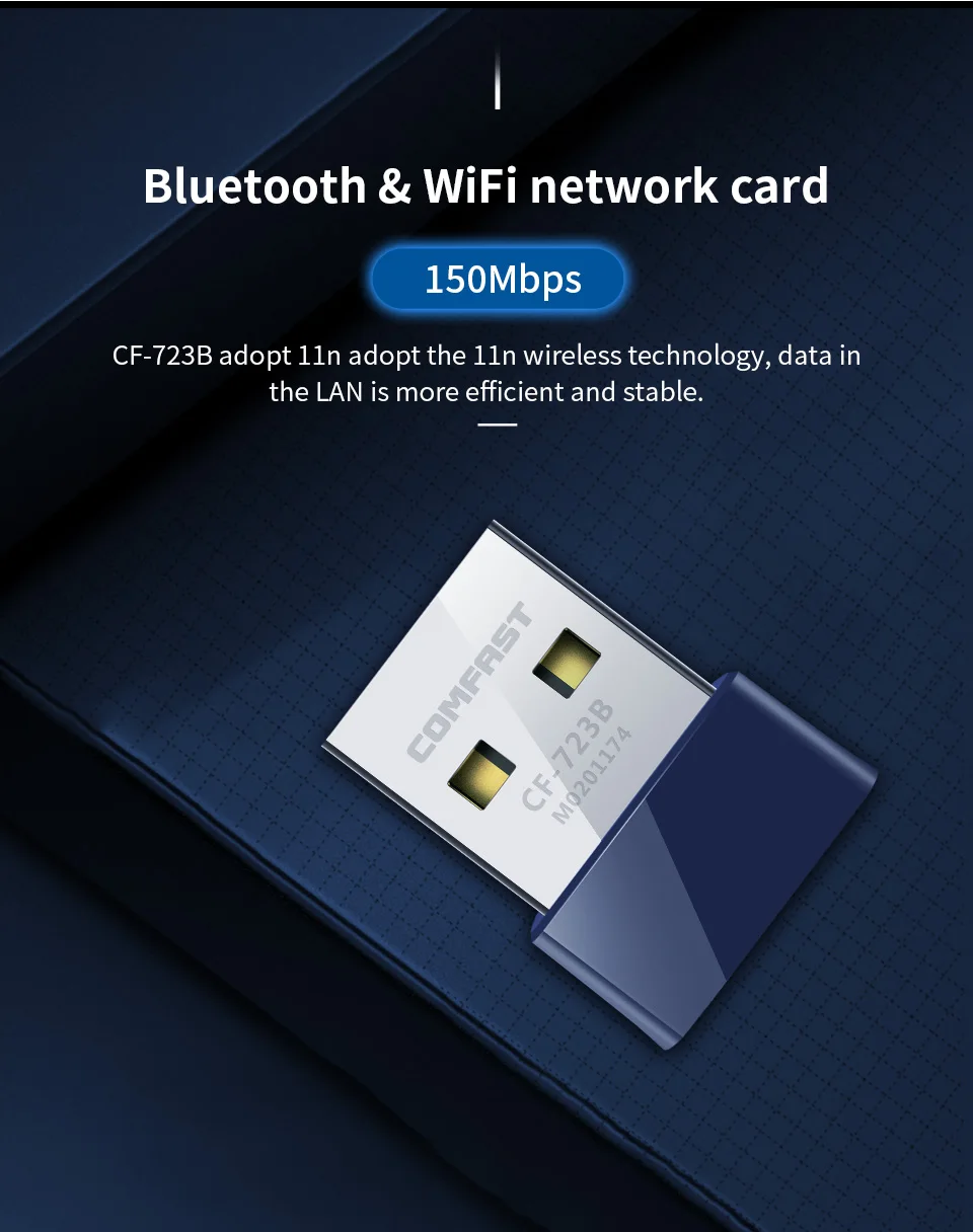 Comfast CF-723B мини-usb Wi-Fi адаптер 150 Мбит/с Wi-Fi dongle приемник ПК сетевая карта bluetooth 4,0 USB Ethernet Wi-Fi адаптер ap