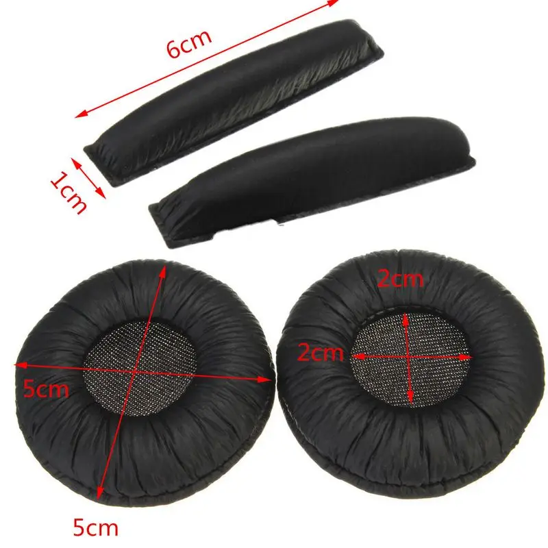 Mayitr Black Comfortable Replacement Ear Pads With 2pcs Headband Cushions For Senn heiser PX100 PX200 Headphone