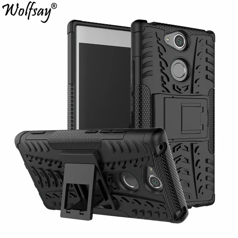 

Wolfsay Case for Sony Xperia XA2 Cover Soft Rubber & Hard PC Case For Sony Xperia XA2 H3113 H3123 H4113 Case Phone Holder 5.2"