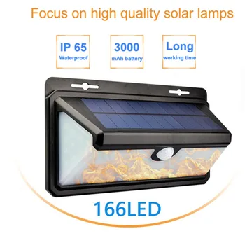 

Solar Light Flame Light Waterproof PIR Motion Sensor Solar Light 100/166 LED Outdoor Yard Garden Decoration Wall Lamp