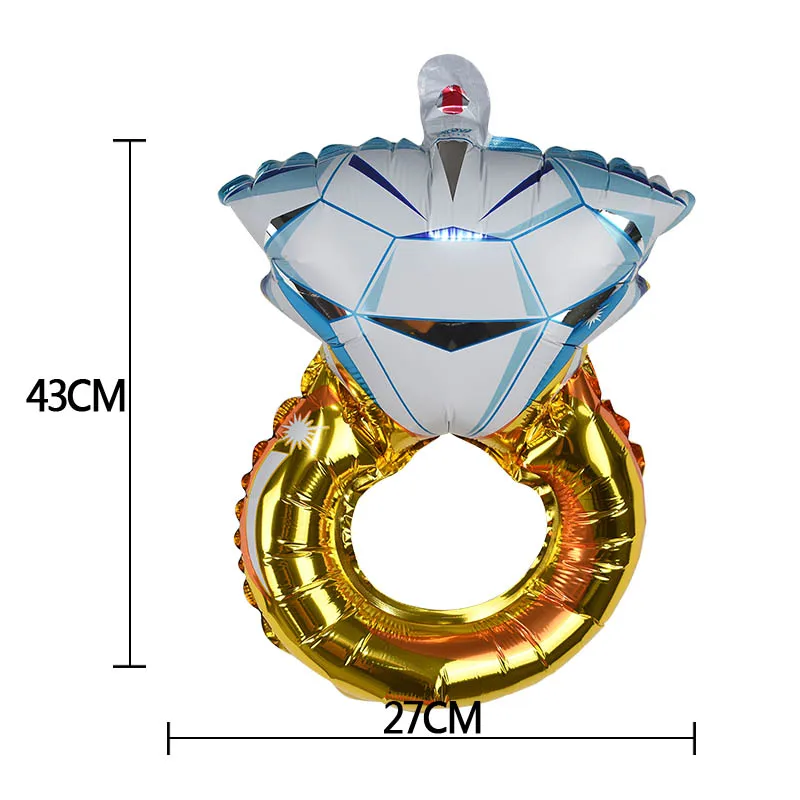 1Pc New Engagement Bride Ring Aluminium Foil Balloon Diamond Ring Shaped Aluminum Balloons Wedding Party Wedding Room Decoration