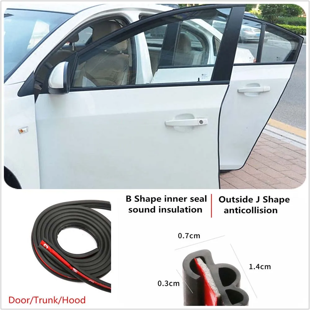 5m Car Door Seal Strip Rubber Waterproof Trim Sound Insulation