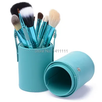 

Wholesale DHL Free Shipping Makeup Brushes Set Kit 12pcs in 1 Pro Concealer Foundation Eyeshadow Brush Blue + CASE Hold MB89