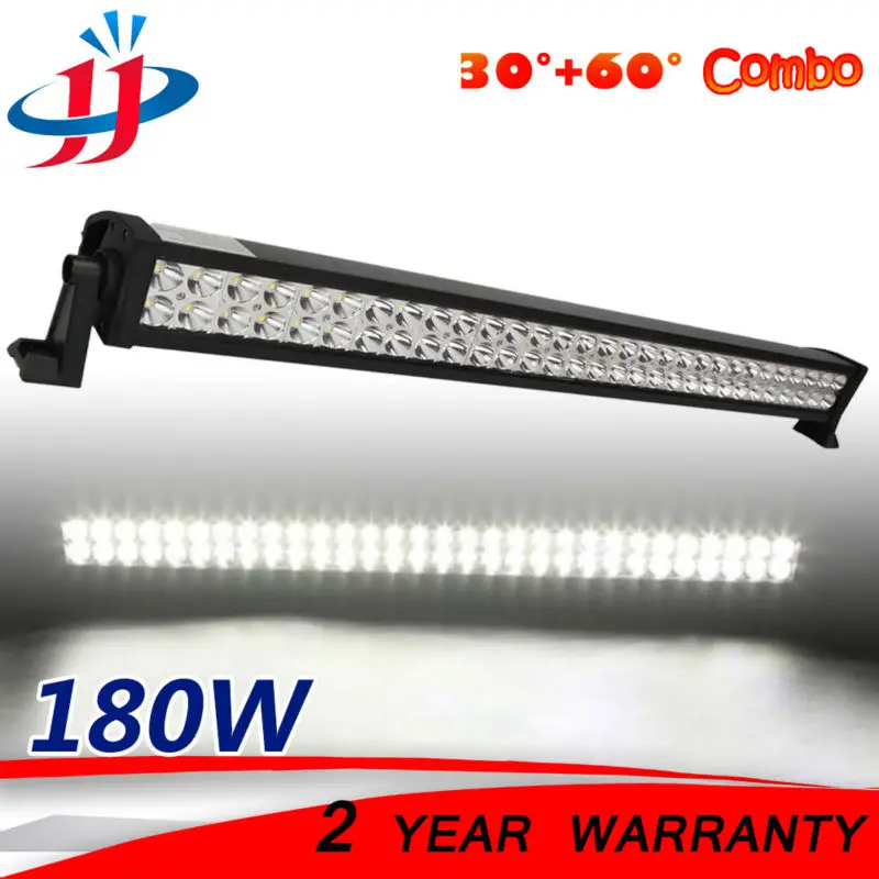 34inch 180w LED Light Bar Rampe Flood Spot Driving Lamp Offroad Boat