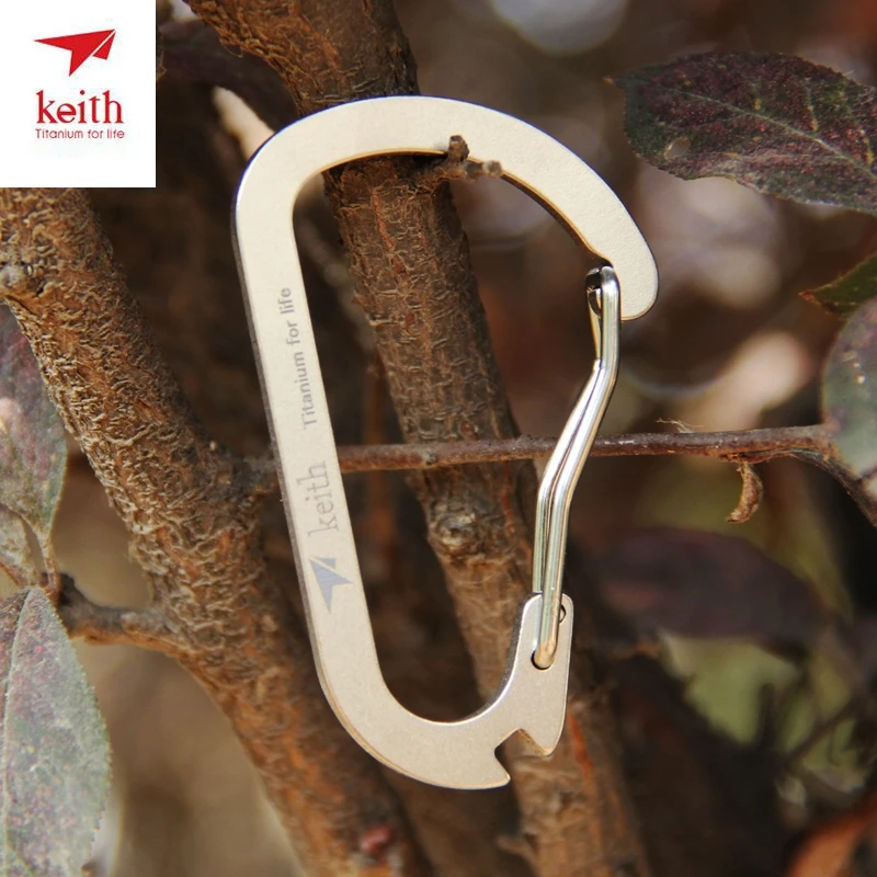 

Keith Titanium Carabiner Keychain Outdoor Camping Hiking Travel Climbing Snap Clip Lock Buckle Hook Fishing Tool Ti1102