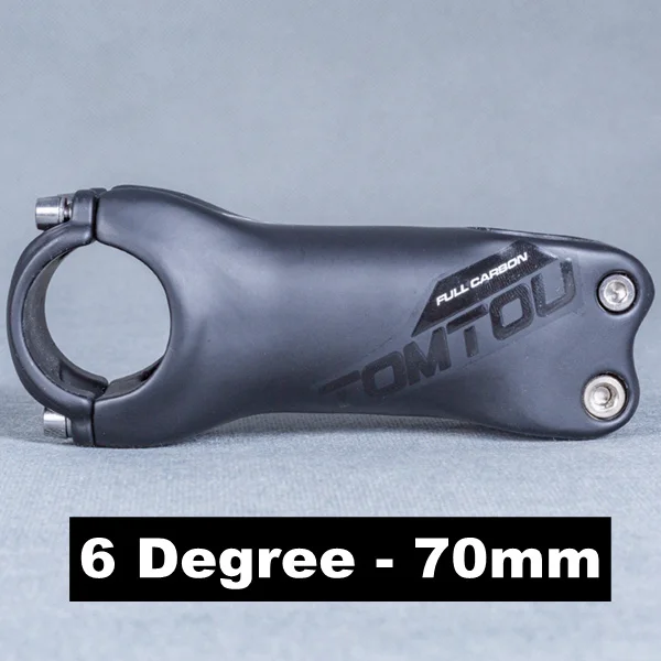 6 Degree 70MM TOMTOU черный матовый однонаправленное Углеволокно велосипед вынос руля 31.8nn для горных Запчасти для шоссейного велосипеда-T25M46 - Цвет: 6 Degree 70MM
