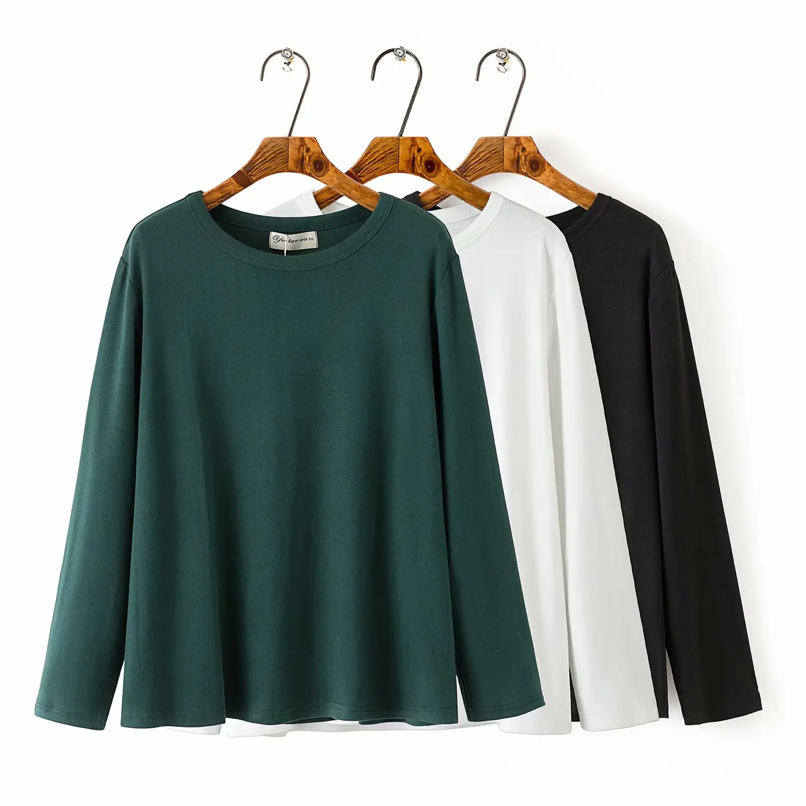 

New 2019 Spring Summer Women T Shirt Oversized Big Plus Size Full Sleeve Ladies Casual Tee Solid Shirts