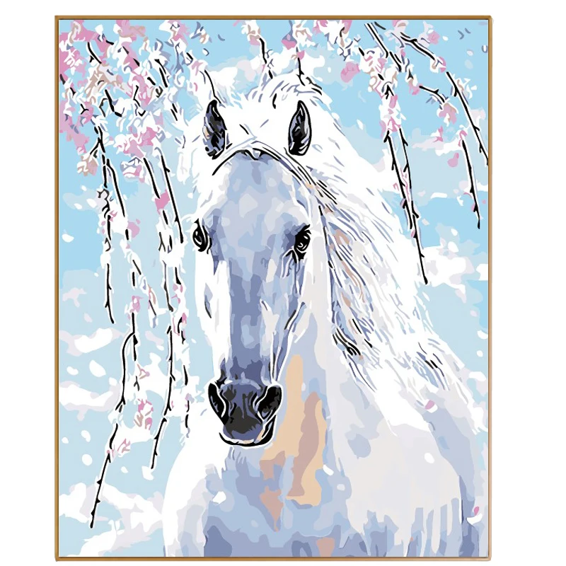 PHKV Horses Pictures By Numbers DIY Handpainted Wall Painting New Gift ...