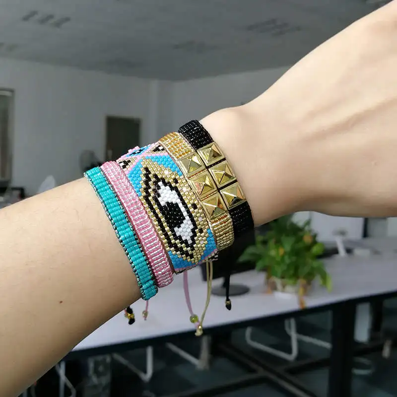 

SHINUSBOHO 5Pcs/set Men Bracelets & Bangles MIYUKI Friendship Bracelet for women Eye Jewelry bijoux Handmade Gift pulseras mujer