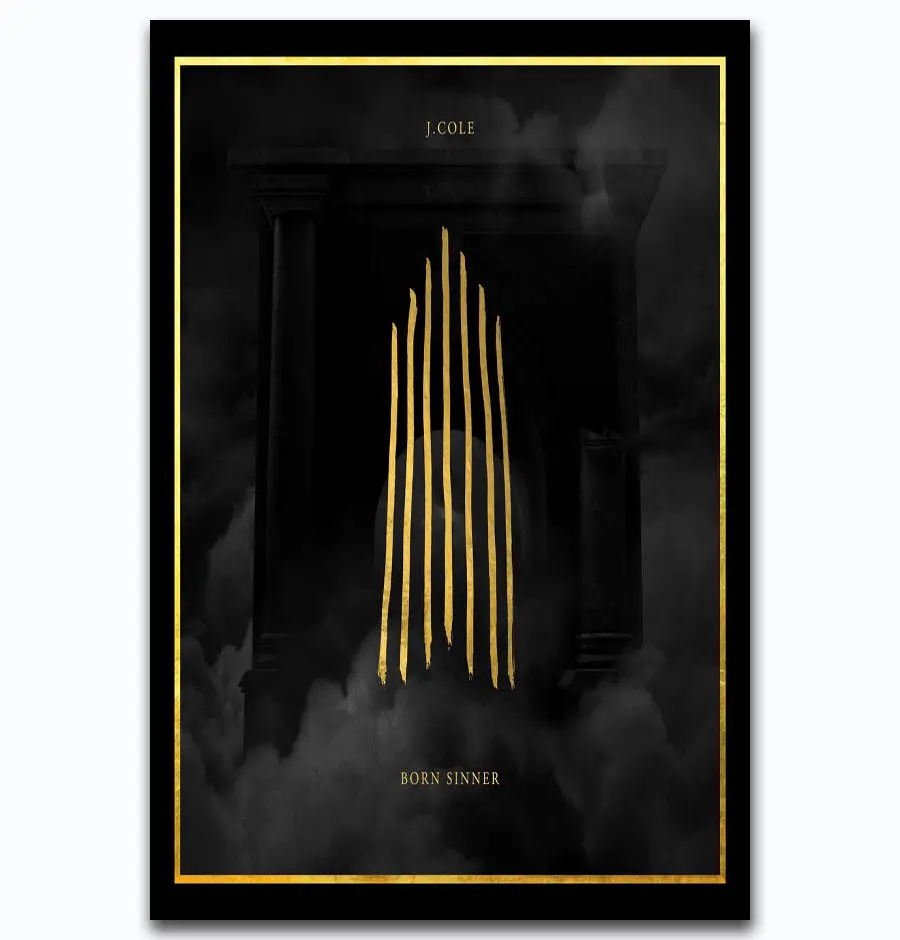 Популярный альбом J Cole Born Sinner Обложка Хип хоп шелк художественный постер