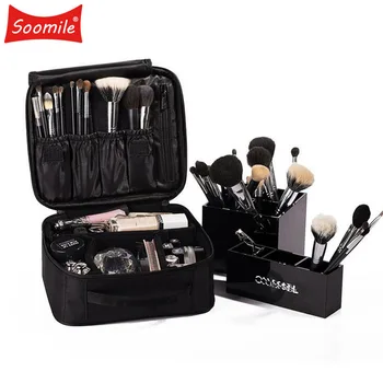 

Soomile Brand Multilayer Professional Makeup Organizer Cosmetic Box Ladies High Capacity Women Suitcase Storage Case Female Bag