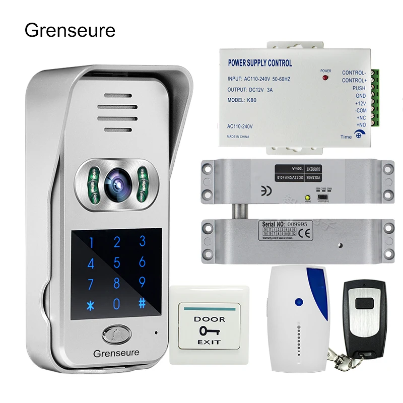 Free Shipping Code Keypad Wireless Wifi RJ45 720P Video Intercom for Phone Remote View Unlock Electric Drop Bolt lock + 8G TF Free Shipping Code Keypad Wireless Wifi RJ45 720P Video Intercom for Phone Remote View Unlock Electric Drop Bolt lock + 8G TF