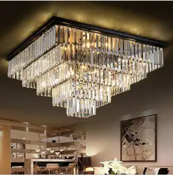 L Современная Минималистичная Ретро лампа для гостиной квадратная хрустальная лампа потолочная лампа для спальни столовая осветительные