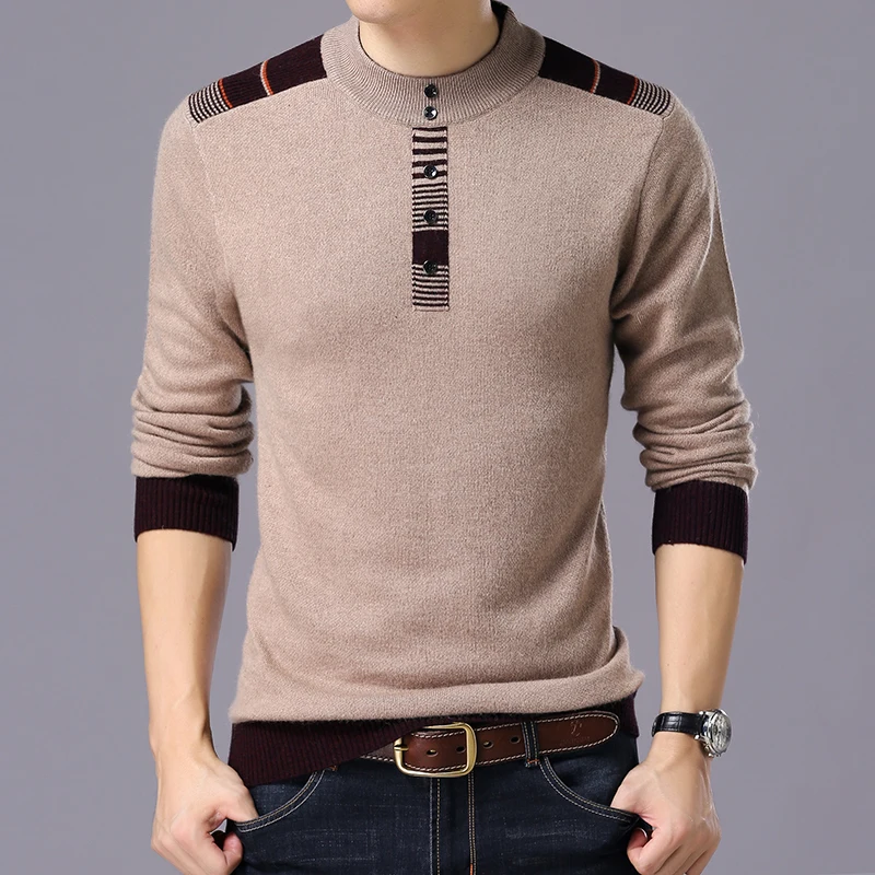2018 Winter New Arrivals Thick Warm Sweaters O-Neck Wool Sweater Men Brand-Clothing Knitted Cashmere Pullover Men