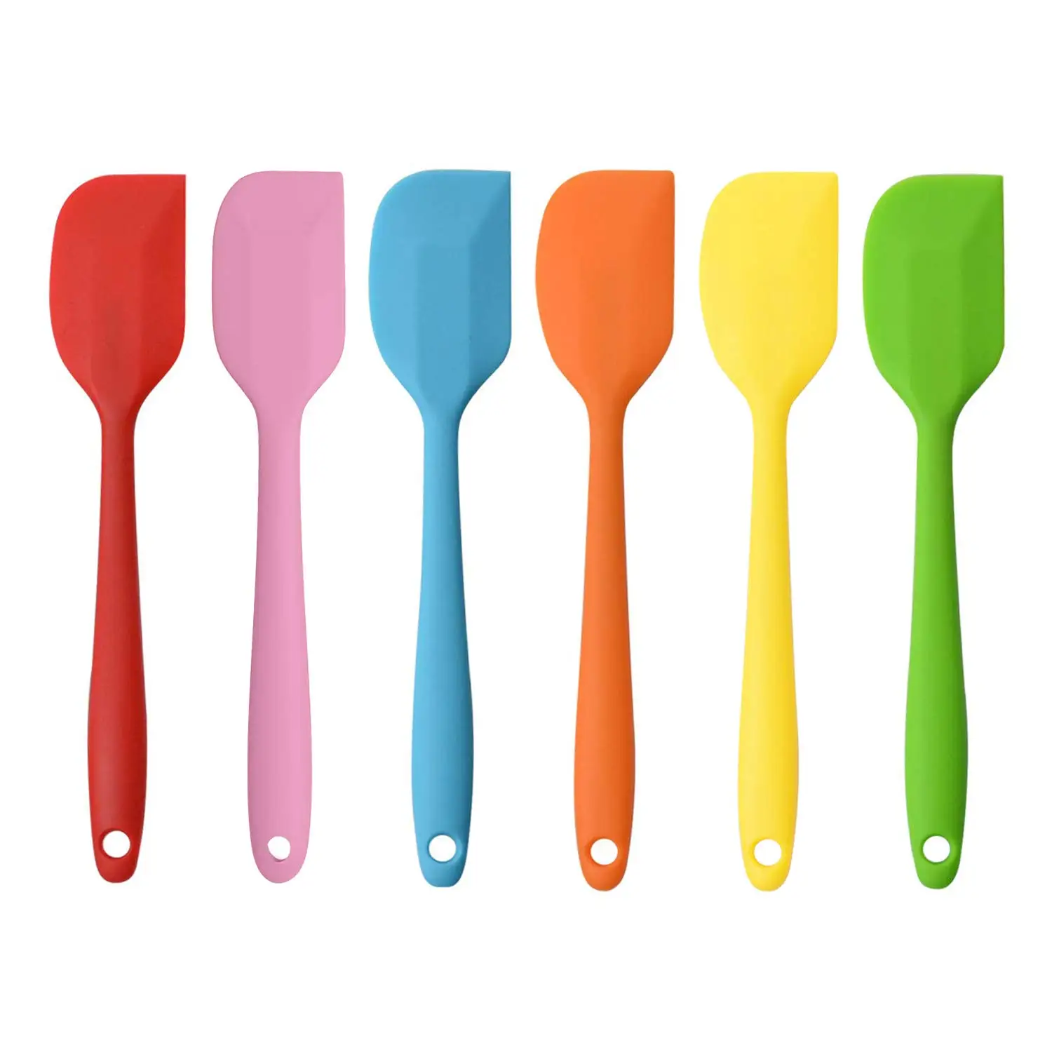 

Silicone Spatula Set of 6, Heat Resistant Non-Stick Flexible Rubber Kitchen Essential Gadget Premium Scraper Spoon