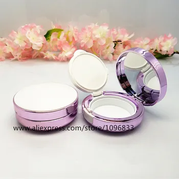 

Empty Cosmetic Foundation Compact Air Cushion Case Purple Color Cosmetic BB CC Compact, DIY Make up Cream Compact, 1 Set