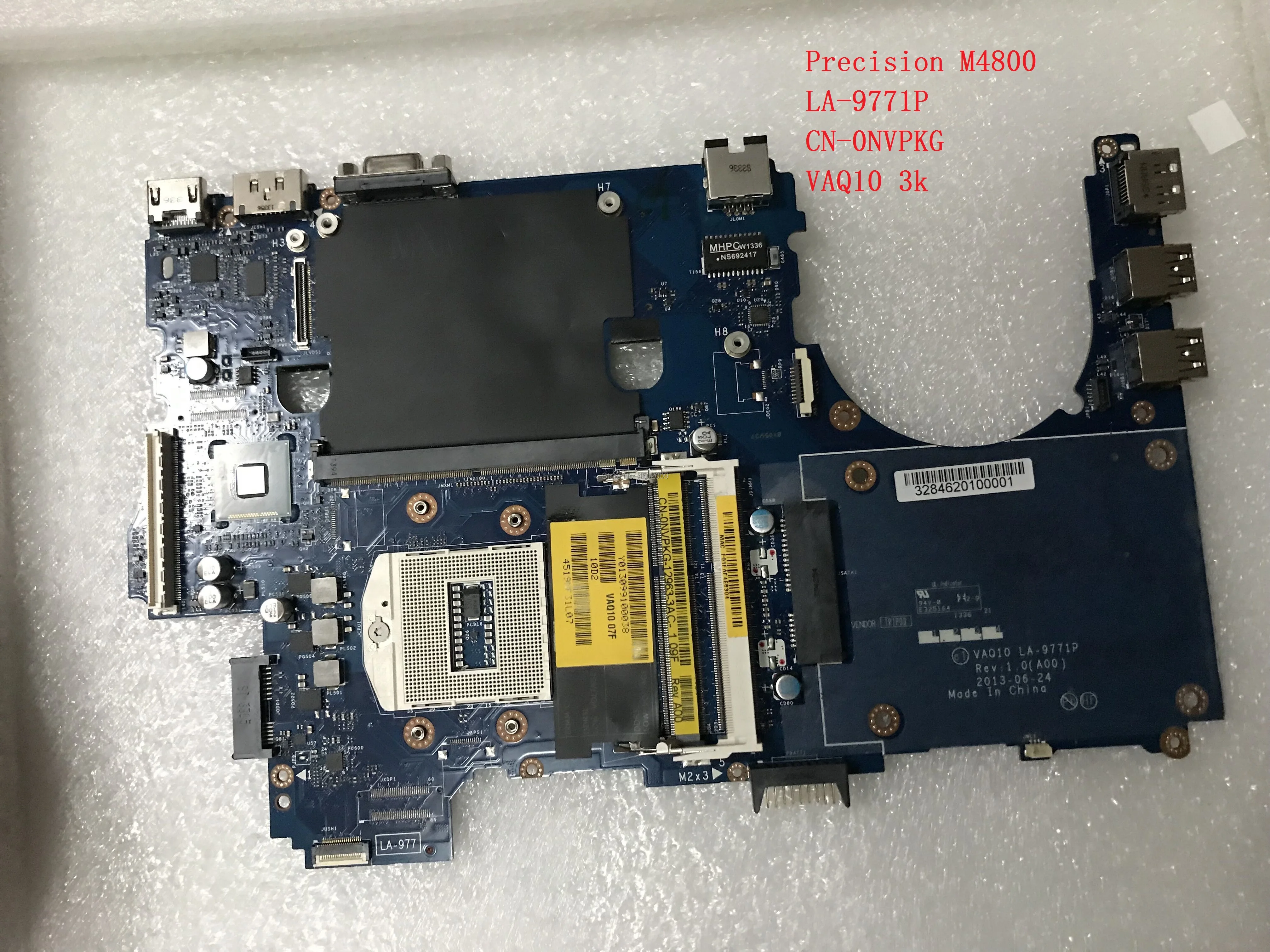 

SHELI new motherboard for dell Precision M4800 LA-9771P CN-0NVPKG 0NVPKG NVPKG Laptop Motherboard with VAQ10 3k GPU Tested