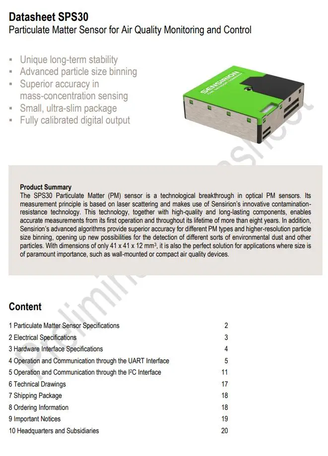 SPS30 INFO