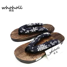 WHOHOLL летние японские гэта, сабо Шлепанцы мужские сандалии из адамова дерева; деревянные сандалии на платформе крутые ботики для костюмов vacaloid обувь без шнуровки; sandalias