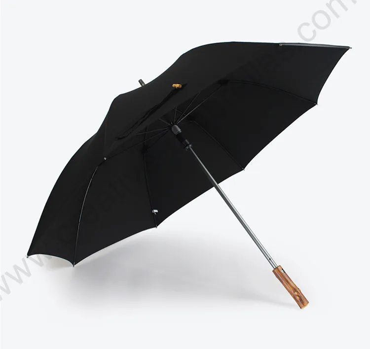 

750T Nylon memory cloth Taiwan Formosa rattan wooden business umbrella anti-thunder fiberglass aluminium straight bamboo parasol