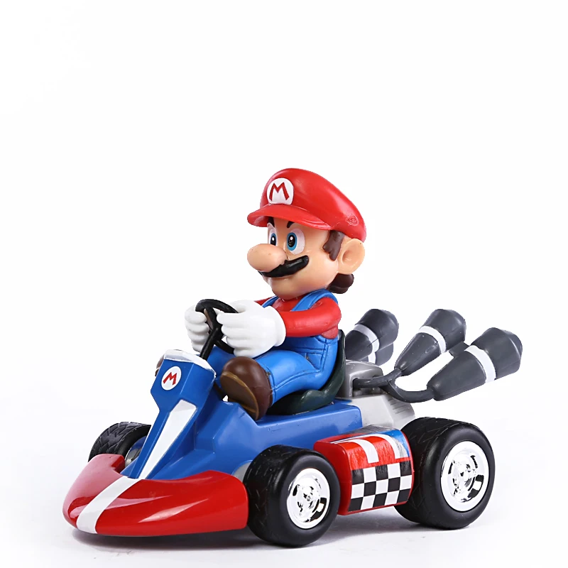 Super Mario Bros Kart Car Mario Luigi Kart Гоночная машина ПВХ игрушки " 10 см набор из 2 SMFG017