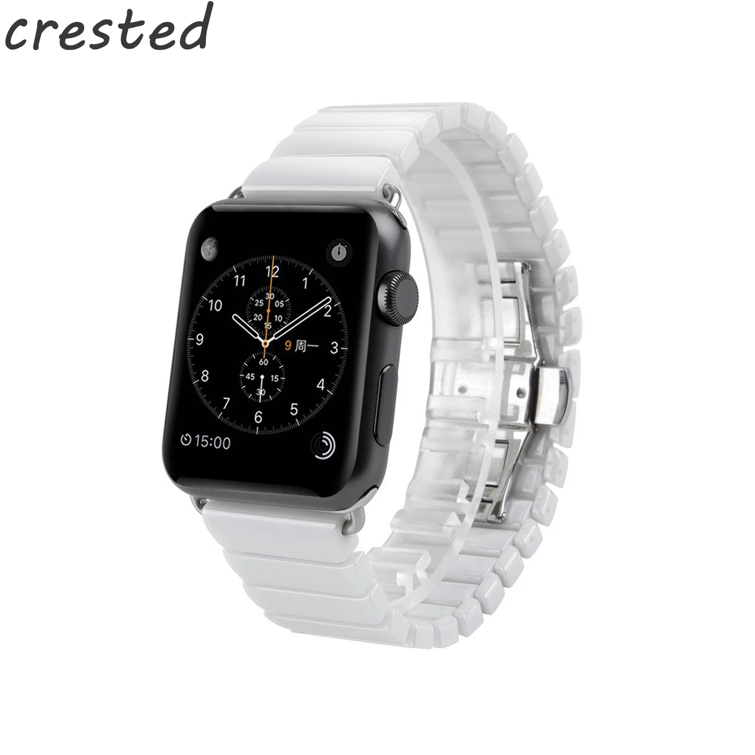 Ceramic Watch Band for Apple Watch 42 mm/38 Link Bracelet Butterfly Buckle band strap for iwatch series 1/2 apple-bands-series- : image Ceramic Watch Band for Apple Watch 42 mm/38 Link Bracelet Butterfly Buckle band strap for iwatch series 1/2 apple-bands-series-