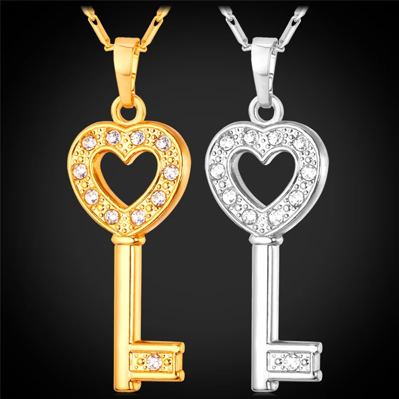 Buy Kpop Key Necklace For Women Jewelry Gold Crystal