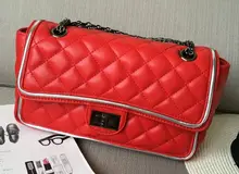 New fashion car suture Lingge chain messenger bag, diamond lattice lock hasp shoulder bag,women crossbody cute bag
